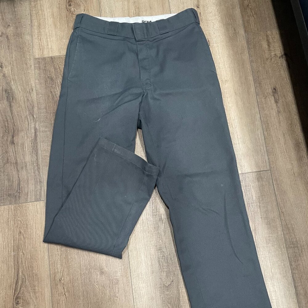 Grey Dickies 874 original fit work pants. 34 x 34
